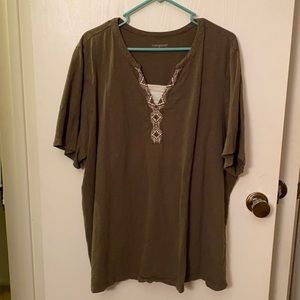 Catherines Olive Green Faux Layered T-Shirt